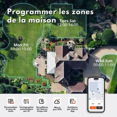 Robot tondeuse sans fil périphérique Segway Navimow I105E 500m² connectée