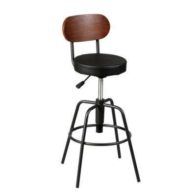 ROBUSTO - Lot de 2 Tabourets de Bar Réglables Pivotants Noirs