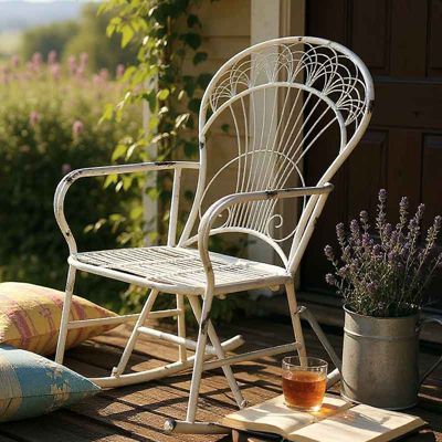 Rocking chair blanche 60x79x104cm | Castorama