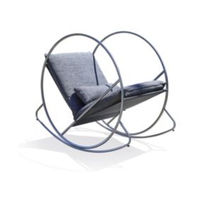 Rocking chair Caprera gris L.70 x l.120 x H.110 cm DCB Garden
