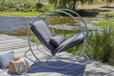 Rocking chair Caprera gris L.70 x l.120 x H.110 cm DCB Garden