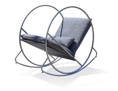 Rocking chair Caprera gris L.70 x l.120 x H.110 cm DCB Garden