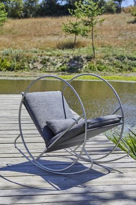 Rocking chair Caprera gris L.70 x l.120 x H.110 cm DCB Garden