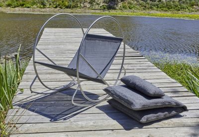 Rocking chair Caprera gris L.70 x l.120 x H.110 cm DCB Garden