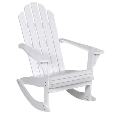 Rocking chair de jardin en bois (72x92x104 cm - Blanc) | Castorama