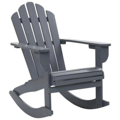 Rocking chair de jardin en bois (72x92x104 cm - Gris clair)