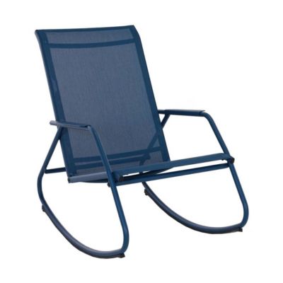 Rocking chair en acier epoxy Noa Bleu