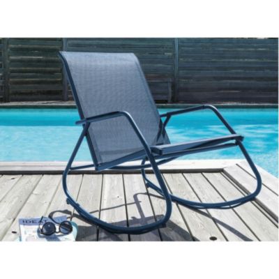 Rocking chair en acier epoxy Noa Bleu