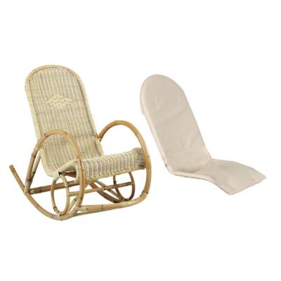 Rocking chair en manau et moelle de rotin le Tipi