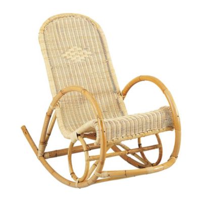 Rocking chair en manau et moelle de rotin le Tipi