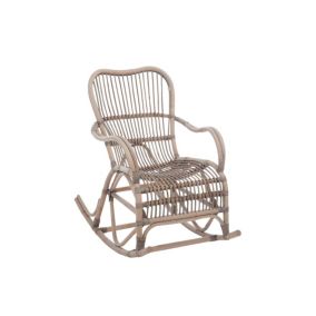 Rocking chair en rotin gris - CARMELIE