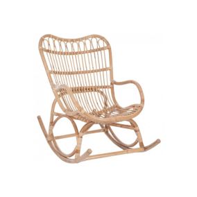 Rocking chair en rotin naturel dossier haut - MIKA