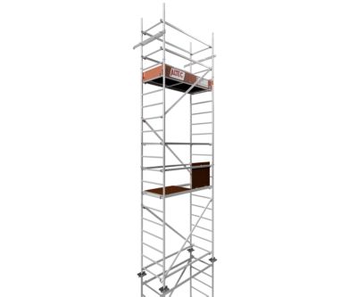 Rollfix 2 600 hauteur de travail 6m avec pieds echafaudage ancrages muraux