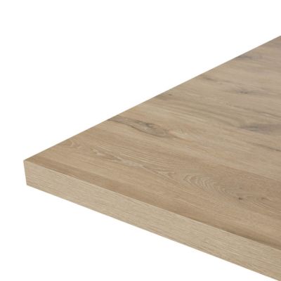ROMY - Ensemble Séjour Table 200cm et Buffet 4 Portes Aspect Bois Effet Tasseaux