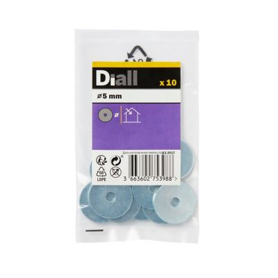 Rondelle plate en acier zingué ø5 mm - 10 pièces
