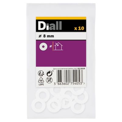 50 Rondelles Nylon Diamètre 8mm - Polyamide - Réf RPNy 8 Novara Metalli - Neuf