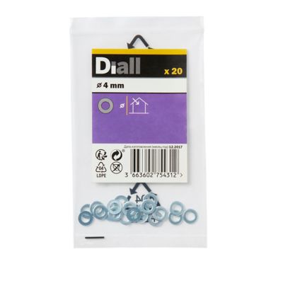 Rondelles plates étroites en acier au carbone ø 4mm - 20 pièces
