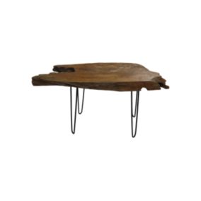 Root - Table basse - Teck/fer - Naturel - 90 x 55 x 55 cm