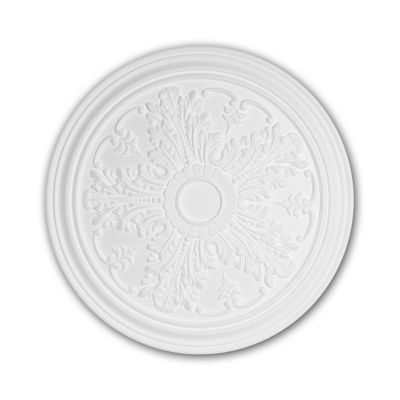 Rosace 156034 Profhome Élement décorative Élement pour plafond style Néo-Classicisme blanc diametre 51,2 cm