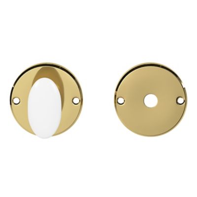 Rosace de fonction rond à visser à condamnation GoodHome brillant or Ø48mm