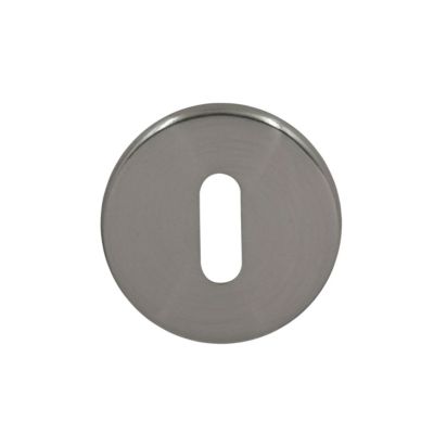 Rosace de fonction rond à visser à serrure Duod acier effet nickel satin gris Ø52mm