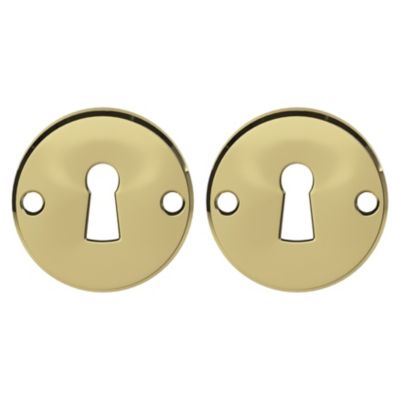 Rosace de fonction rond à visser à serrure GoodHome brillant or Ø48mm