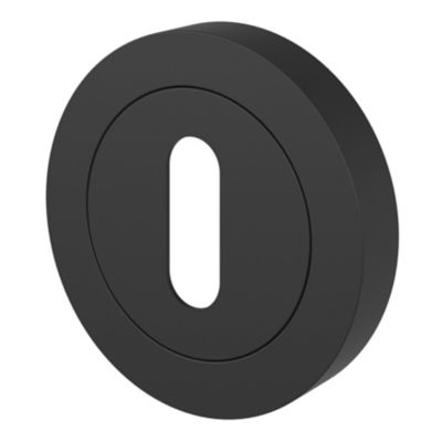 Rosace de fonction rond à visser à serrure GoodHome Duod mat noir Ø50mm