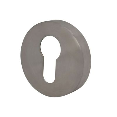 Rosace de fonction rond à visser Duod acier effet nickel satin gris Ø52mm