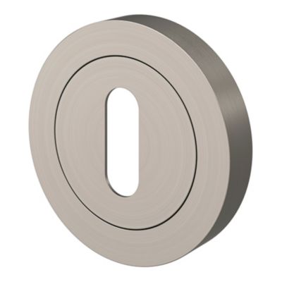 Rosace de fonction rond à visser GoodHome Duod effet nickel satin gris Ø50mm