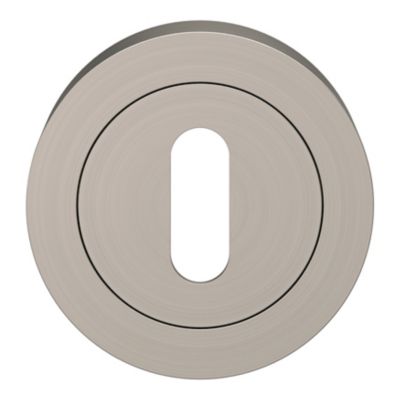 Rosace de fonction rond à visser GoodHome Duod effet nickel satin gris Ø50mm