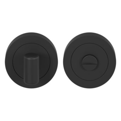 Rosace de fonction rond tube à visser à condamnation GoodHome Duod mat noir Ø50mm