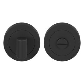 Rosace de fonction rond tube à visser à condamnation GoodHome Duod mat noir Ø50mm