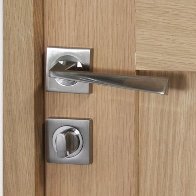Rosace de poignée de porte carré à visser gentilly Chrisligne nickel mat argenté Ø50mm