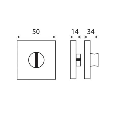 Rosace de poignée de porte carré à visser gentilly Chrisligne nickel mat argenté Ø50mm