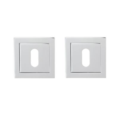 Rosace de poignée de porte carré à visser pereire Chrisligne chrome argenté Ø50mm