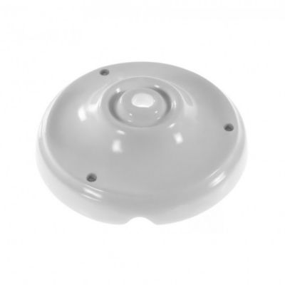 Rosace Plafond Porcelaine Blanche Vintage  Fixation unique avec Passage de Câble - Alliant Esthétique et Fonctionnalité