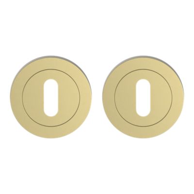Rosaces de fonction rondes à visser, à serrure cylindre effet doré Ø50 mm GoodHome Duod