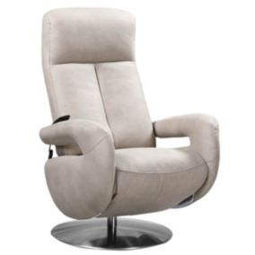 ROSARIO - Fauteuil Relax Electrique Cuir Gris Clair