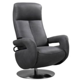 ROSARIO - Fauteuil Relax Electrique Cuir Gris Foncé