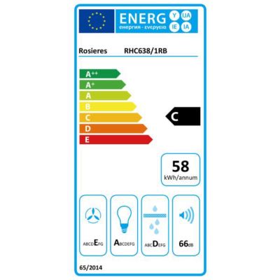 ROSIERES Hotte visière 60 cm 348 m3/h blanche - RHC638/1RB