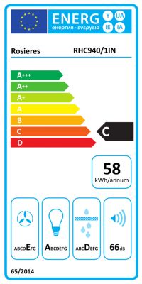 ROSIERES Hotte visière inox 90 cm 348 m3/h - RHC940/1IN