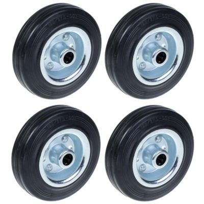 Roue caoutchouc EASYROLL® NOIR, jante aluminium 125 x 40 alésage 25