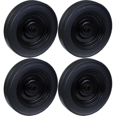 Lot De 2 Roues 280 Mm Caoutchouc Plein Centre Acier Pressé - 440 Kg - Idéal Pour Chariots, Diable Et Équipements Lourds