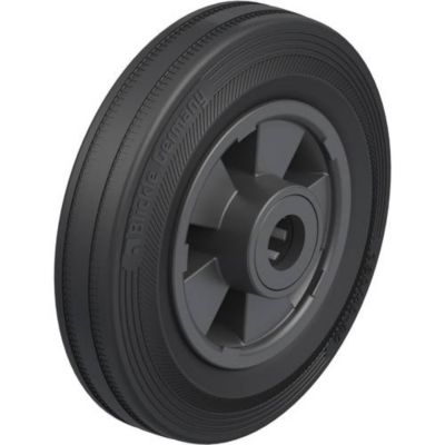 Roue avec pneu en caoutchouc plein 160 mm, jante polypropylène noir