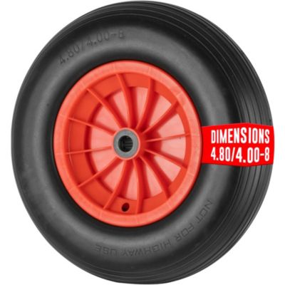 Roue de brouette increvable 400 mm mousse polyurethane alesage 20 mm pneu
