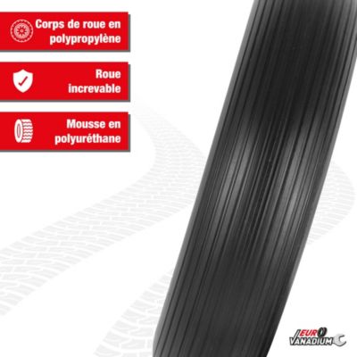 Roue de brouette increvable 400 mm mousse polyurethane alesage 20 mm pneu