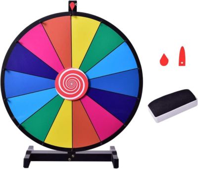 Roue de la Fortune 24 Pouce, Prize Wheel avec Stylo Effacable,pour des Fetes (24 Pouces)s