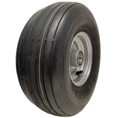 Roue de tondeuse à gazon 15x6.00-6 à nervures multiples, pneu Wanda 6 plis P508, jante en acier, roulements de 25 mm