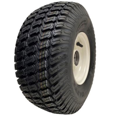 Roue de tondeuse à gazon 15x6.00-6, pneu Wanda 4 plis P332 monté sur jante avec roulements de 25 mm