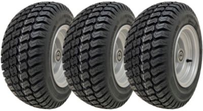 Roue de tondeuse à gazon 16x6,50-8, pneu 4 plis P332, jante en acier, roulement de 20 mm (lot de 3)